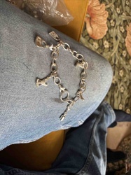 Silver-Tone Charm Bracelet with Novelty Charms