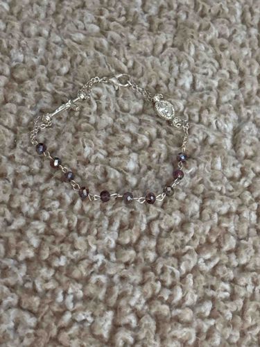 Rosary Bead Bracelet with Crucifix and Miraculous Medal