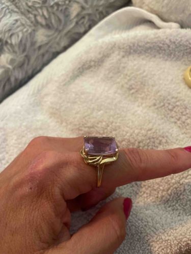 Large Amethyst and Gold Cocktail Ring