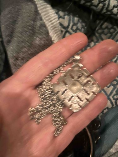 Vintage Monet Silver-Tone Brutalist Pendant Necklace