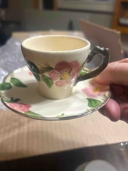 Roseville Pottery Clematis Pattern Demitasse Cup and Saucer