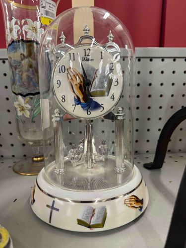 Religious Theme Dome Mantle Clock with Pendulum