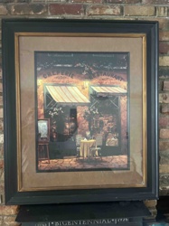 Framed "Creperie Restaurant" Street Scene Print