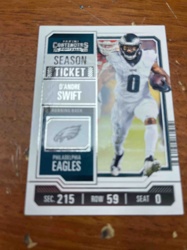 Panini Contenders Football D'Andre Swift 'Season Ticket' Philadelphia Eagles Trading Card