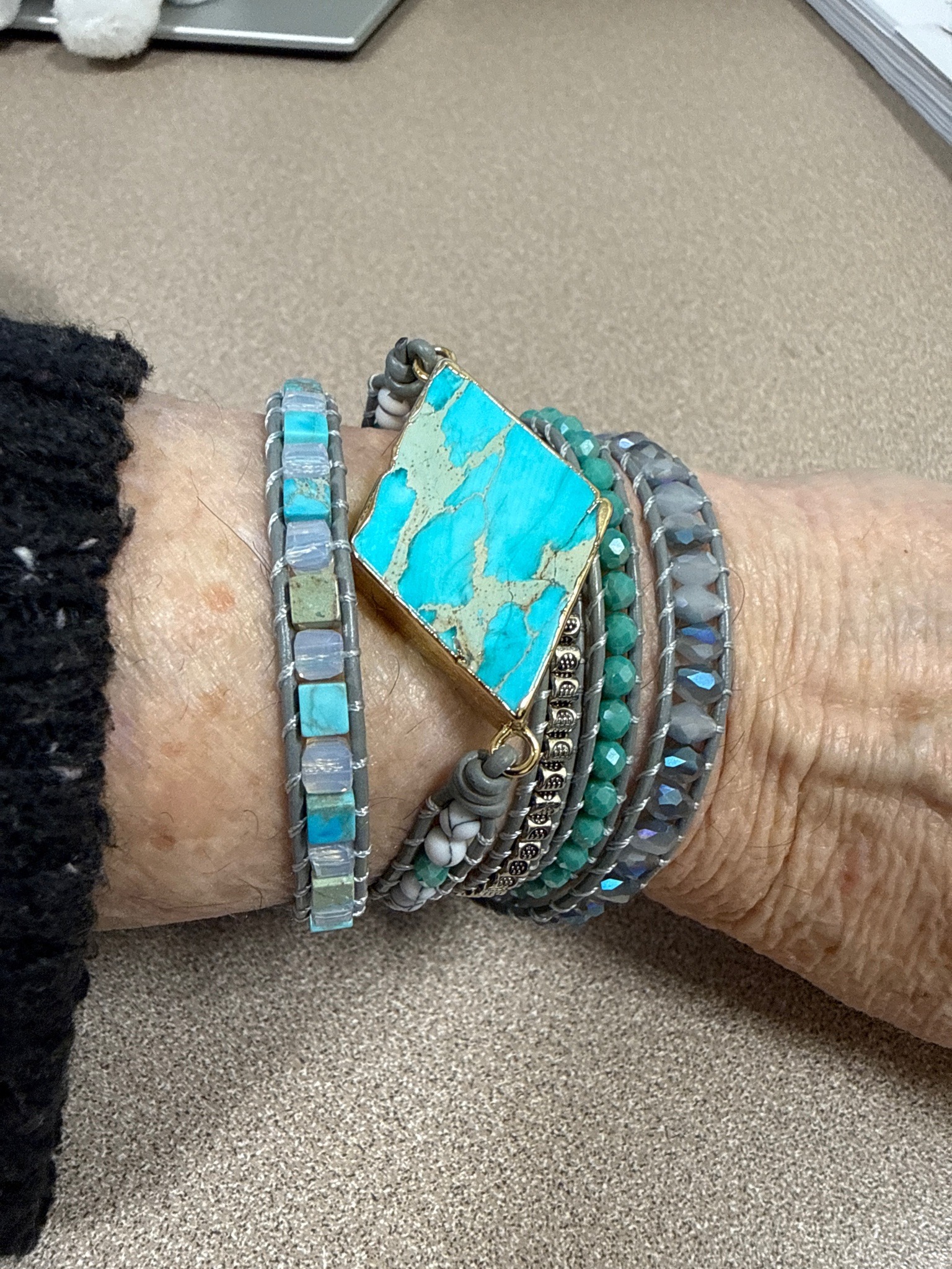 Multi-Strand Bohemian Turquoise Wrap Bracelet