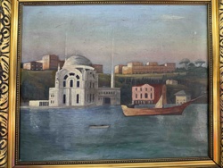 Painting of the Nusretiye Mosque on the Bosphorus