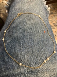Gold Chain with Spaced Beads/Pearls Necklace