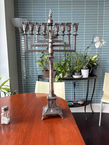 Victorian Style English Silver Hanukkah Menorah