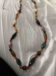 Multi-Color Agate and Carnelian Beaded Necklace