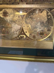 Framed Blaeu Wall Map Reproduction: Nova Totius Terrarum Orbis Tabula