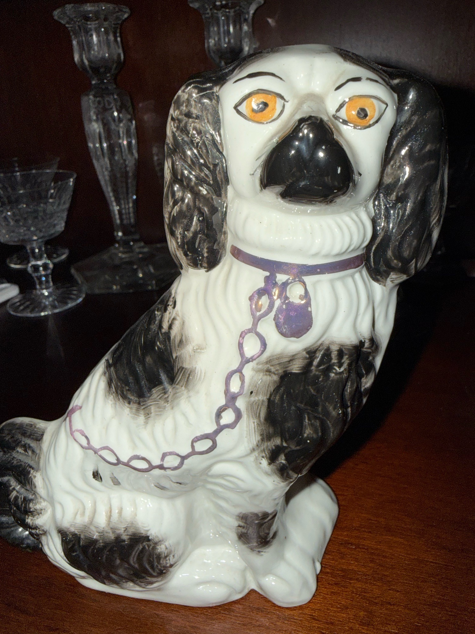 Submitted photo of Staffordshire pottery spaniel figure