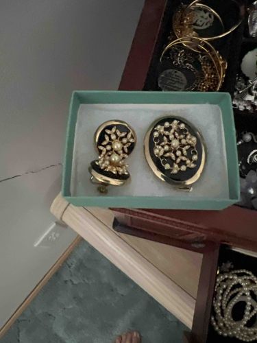 Vintage Gold-Tone and Faux Pearl Parure Jewelry Set