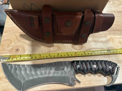 Hand-forged Machete / Large Fixed Blade Knife with Leather Sheath