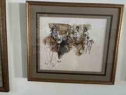 Framed Watercolor and Ink Drawing by Richard Shepard