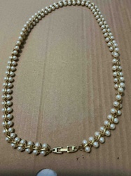 Napier Faux Pearl and Gold-Tone Weave Necklace
