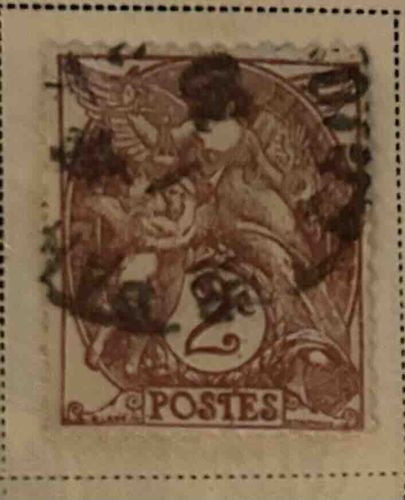 French 'Postes' Allegorical Stamp
