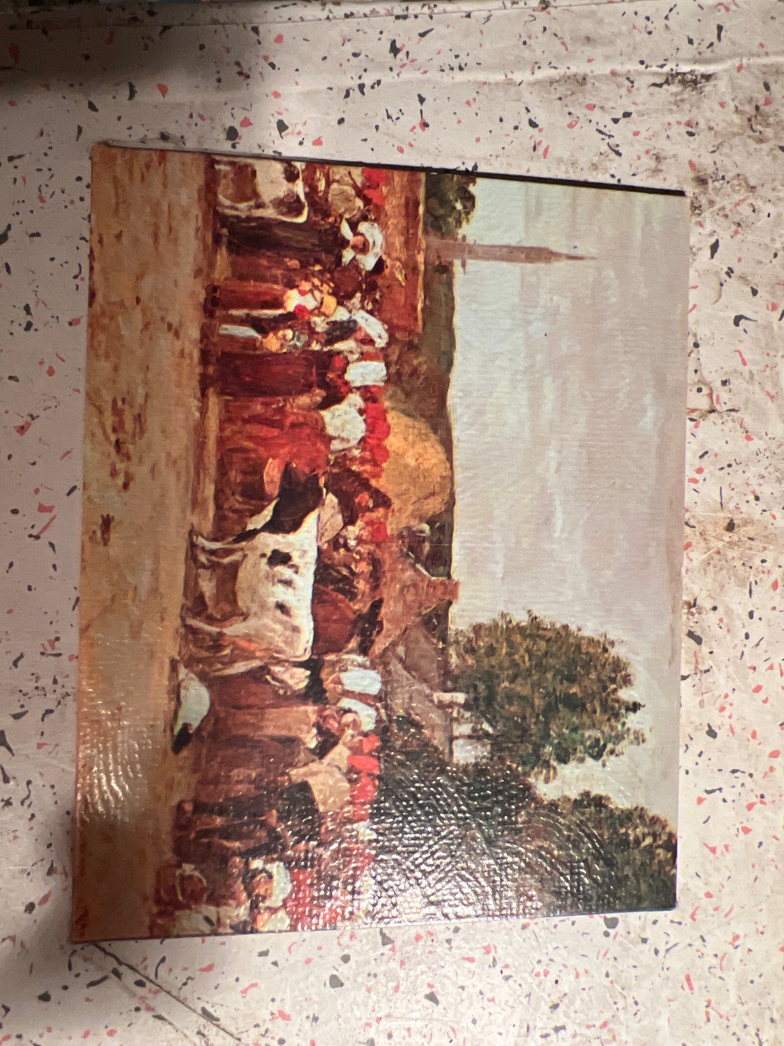 Submitted photo of Printed reproduction of a rustic landscape painting