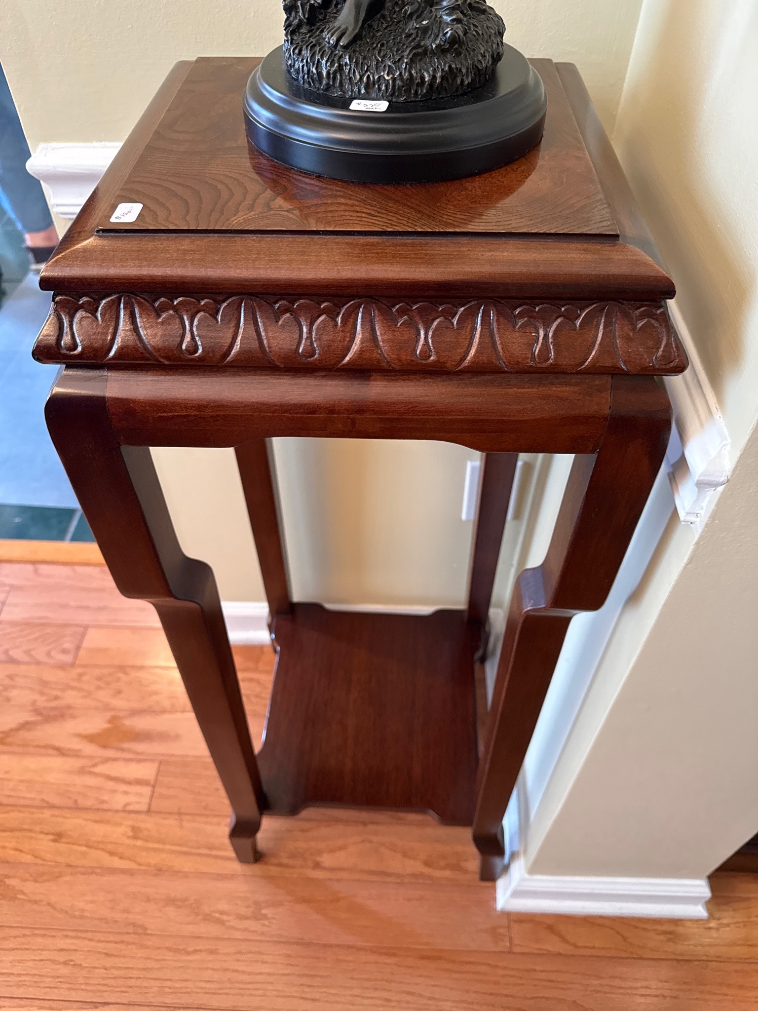 Carved Mahogany Tiered Plant Stand or Pedestal