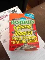 1987 Fleer Baseball's Award Winners Logo Stickers Trading Cards Box