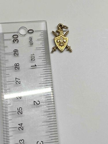 Fleur-de-lis and Swords Shield Charm/Pendant