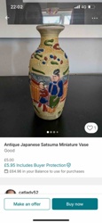 Antique Japanese Satsuma Miniature Vase