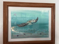 Original Acrylic on Canvas Painting of a Sea Turtle by Mary Chesney