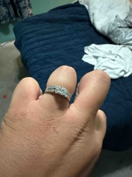 Wedding Ring Set (Three-Stone with Pave Accents)