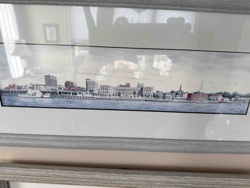 Framed Watercolor Print of a City Skyline