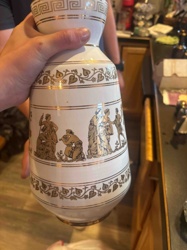 Greek Revival Ceramic Vase/Decanter with Mythological Figures