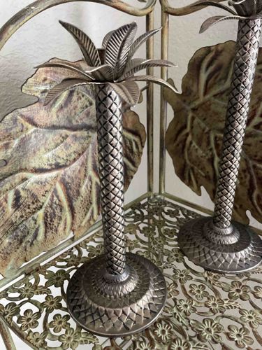 Pair of Palm Tree Candlesticks