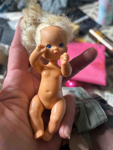 Vintage Miniature Baby Doll with Blonde Hair