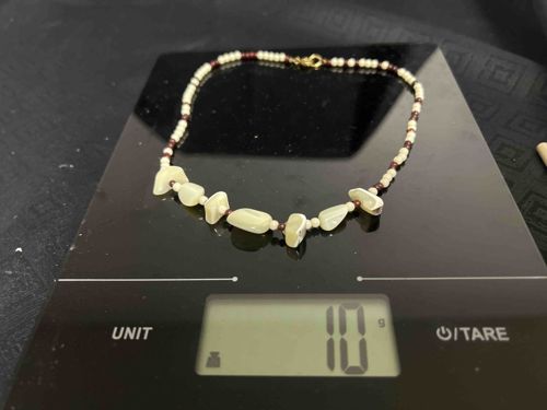 Multi-Strand Mother-of-Pearl and Seed Bead Necklace