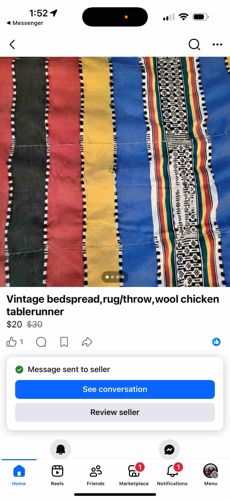 Vintage Striped Wool Textile (Bedspread/Rug/Throw)