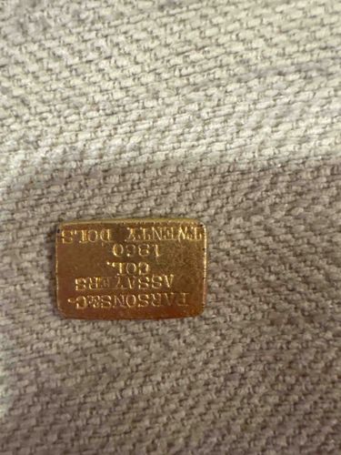 Parsons & Co. 1860 Assayers Twenty Dollars Gold Bar (Ingot)