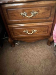 French Provincial Style Two-Drawer Nightstand