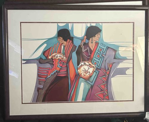 Native American Style Figurative Print