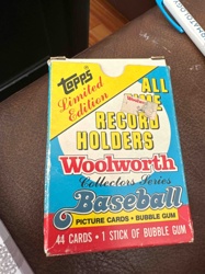 Topps 1974 All-Time Record Holders Woolworth Collectors Series Baseball Picture Cards & Bubble Gum Box