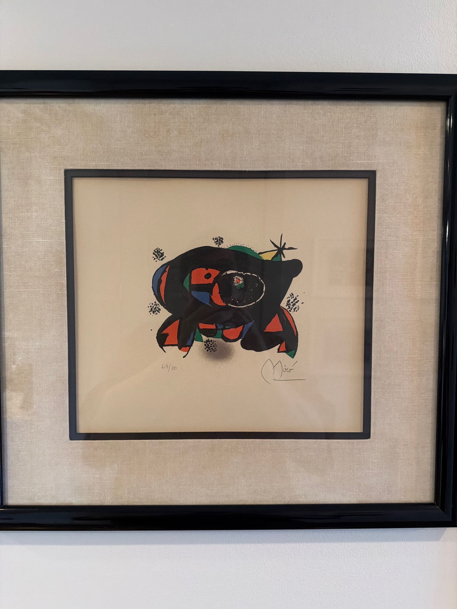 Submitted photo of Modern abstract print bearing a signature reading 'Miró' (not authenticated)