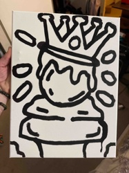 Abstract Crowned Figure Painting on Canvas