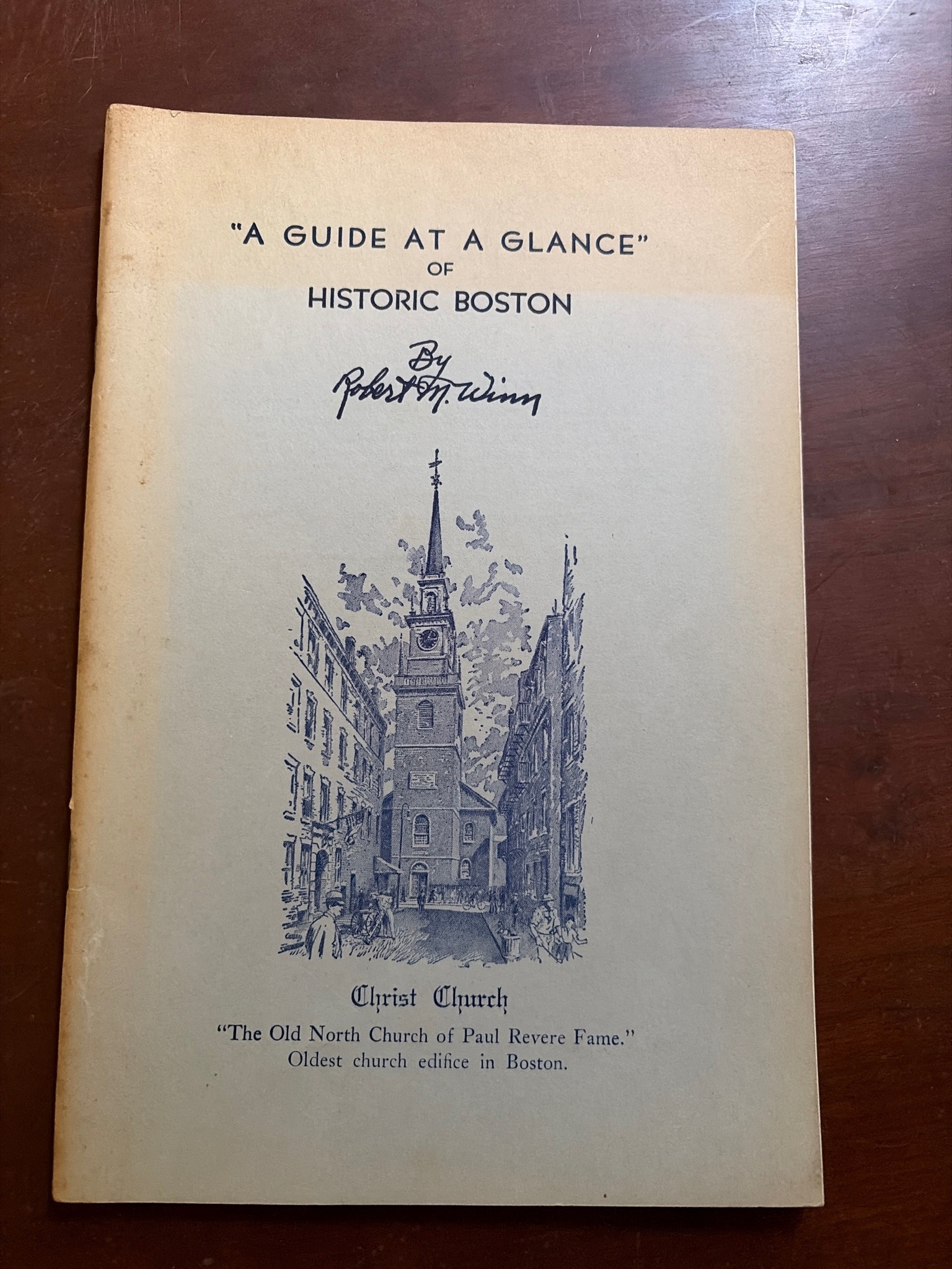 Submitted photo of Vintage travel guide booklet, titled 'A Guide at a Glance of Historic Boston'