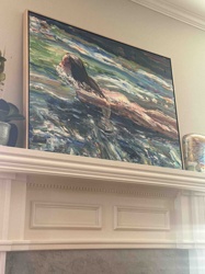 Oil on Canvas Painting by Robert Reynolds, 'The Swimmer'