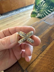 Criss-Cross Pave Crystal Ring