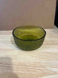 Mid-Century Modern Green 'Ice Glass' Bowl