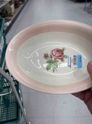 Porcelain Floral Oval Baking Dish