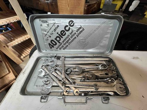 Vintage 40-Piece Disco Socket Wrench Set in Metal Case