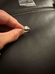 Silver-Toned Ring with Clear Gemstones