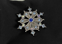 Rhinestone Snowflake Brooch