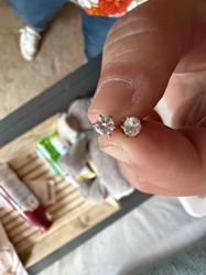 Pair of Round Cut Stud Earrings