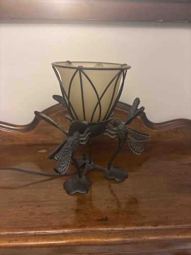 Dragonfly and Floral Motif Table Lamp