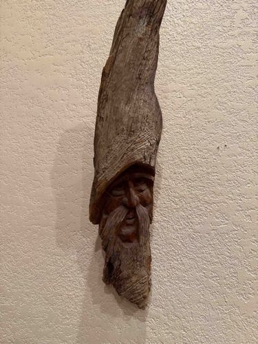 Driftwood or Wood Bark Spirit/Wizard Carving